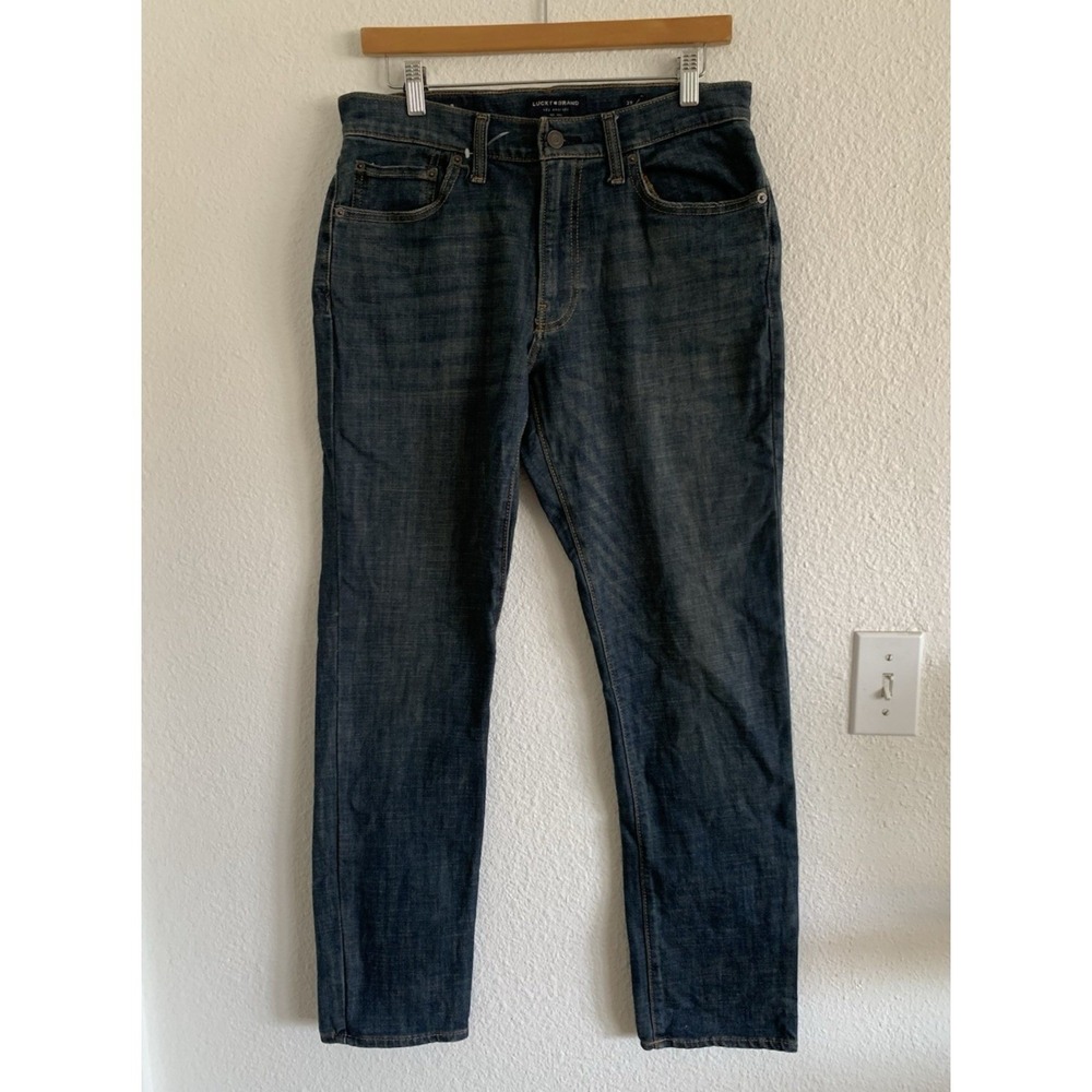 Lucky Brand 121 Slim Straight Jeans Denim Dark Wash Classic Fit‎ Menswear